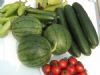 供应蔬菜组合装西瓜、黄瓜、番茄